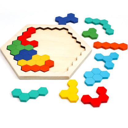 Hexagonal Wooden Puzzles IQ Game